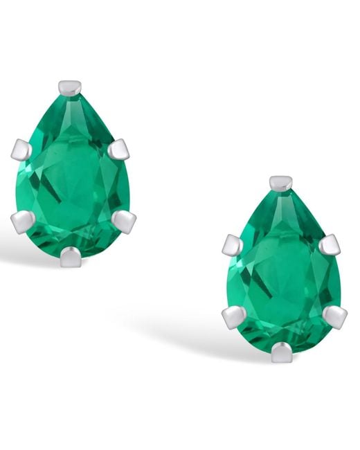 Macy's Green Gemstone Stud Earrings