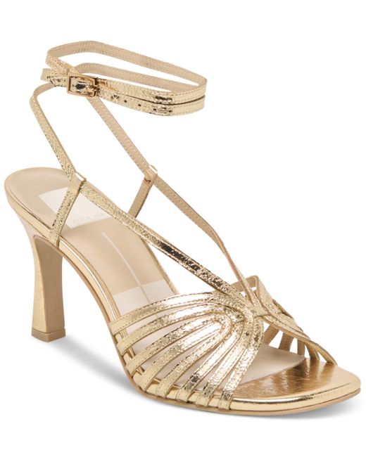 Dolce Vita Metallic Nivana Strappy Two-piece Ankle-wrap Dress Sandals