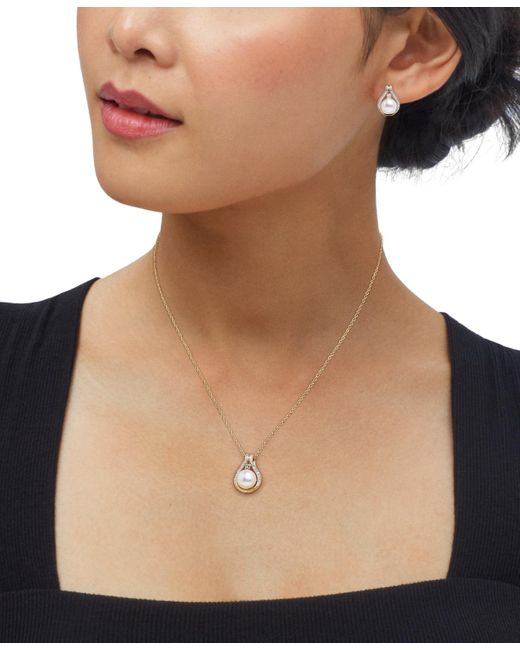 Macy's Metallic 2-pc. Set Cultured Freshwater Pearl (8 & 9mm