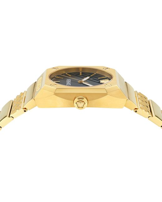 Versace Metallic Swiss Ion Plated Stainless Steel Bracelet Watch 44mm for men