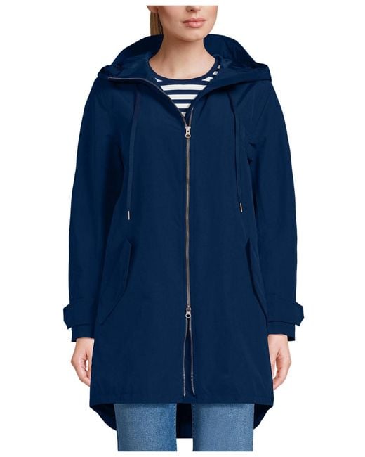 Lands' End Blue Squall A-line Rain Jacket