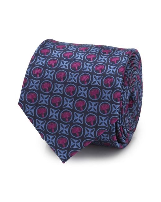 Marvel Blue Thor Hammer Tie for men