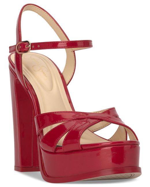 Jessica Simpson Red Giddings Platform Dress Sandals