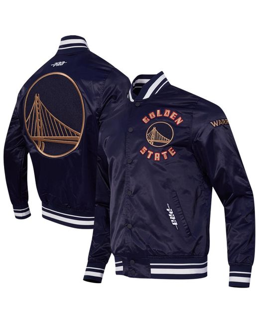 Pro Standard Blue Golden State Warriors 2024/25 City Edition Chenille Satin Full-snap Jacket for men