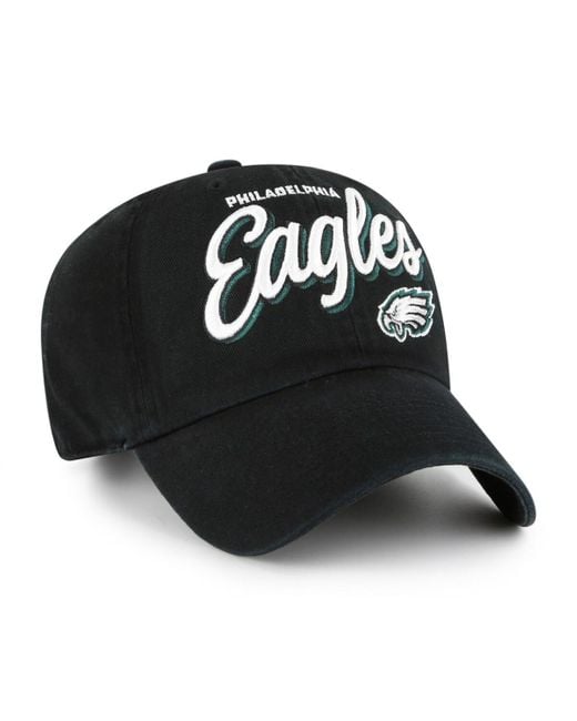 '47 Black Philadelphia Eagles Ariana Clean Up Adjustable Hat