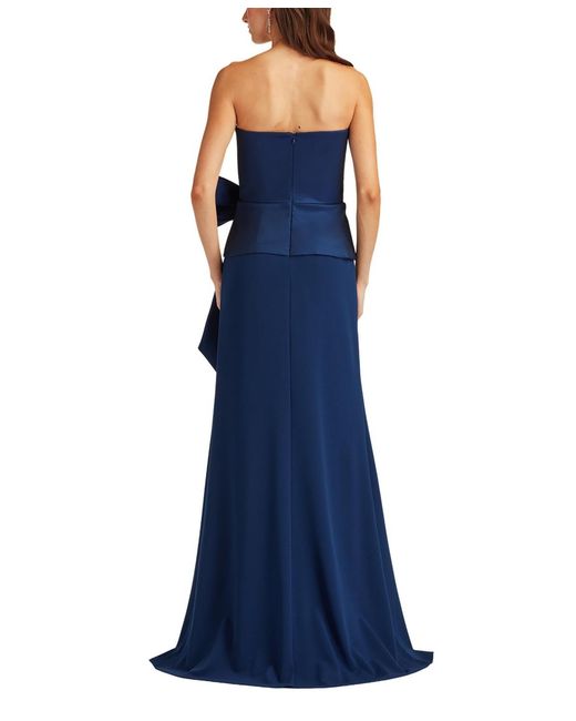 Tadashi Shoji Blue Kinah Oversized Bow Gown