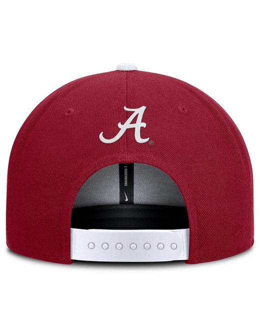 Nike Red Crimson/white Alabama Crimson Tide 2025 On-field Patch Pro Dri-fit Snapback Hat for men