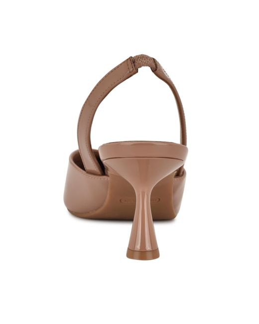 Nine West Brown Lamma Slingback Spool Heel Pumps