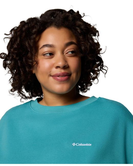 Columbia Blue Plus Size Aldermore Crewneck Sweatshirt
