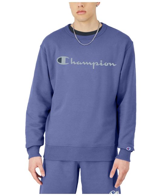 Champion Blue Powerblend Fleece Logo Sweatshirt for men