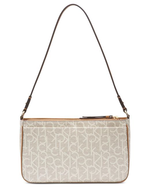 Calvin Klein Fay North/South Small Crossbody, Almond/Taupe/Bloodstone  Logo,One Size: Handbags: Amazon.com