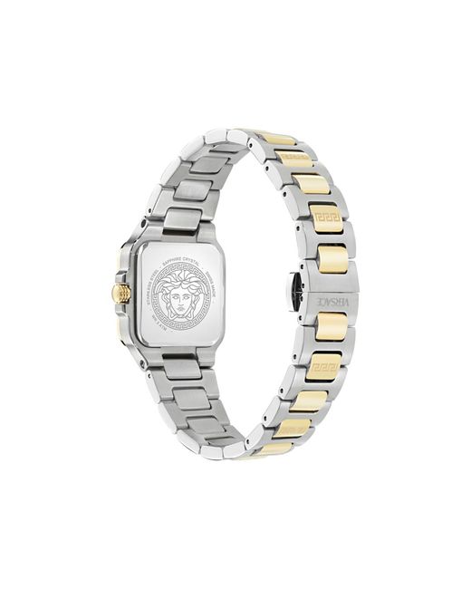 Versace Metallic Greca Edge Two Tone Bracelet Watch