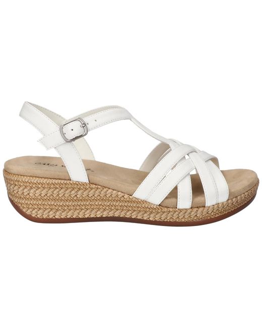 Easy Street White Lua Wedge Heel Sandals