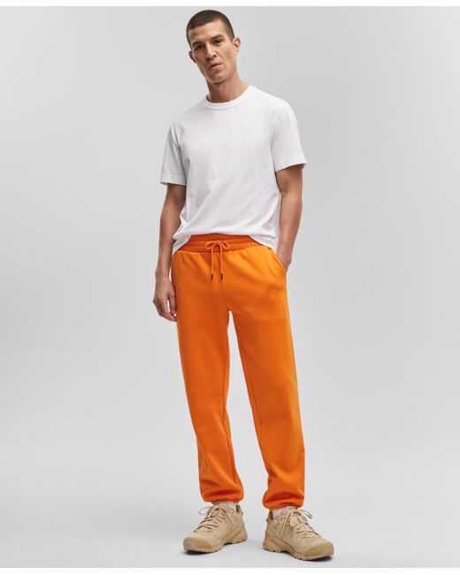 Mode Of One Orange Regular-fit Fleece joggers for men