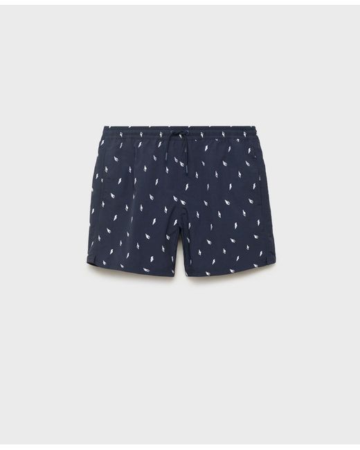 Mango Blue Seashell Print Swimsuit for men