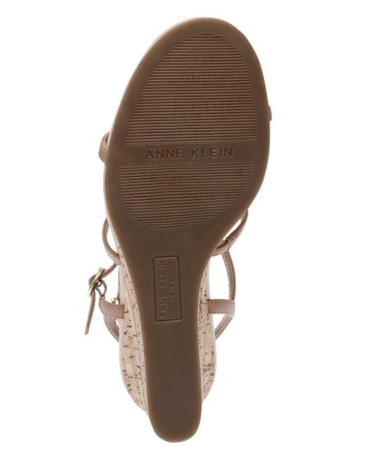 Anne Klein White Seville Strappy Wedge Sandals
