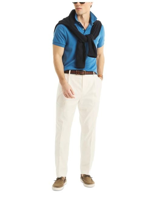 Nautica White Miami Vice X Linen-blend Double-pleated Pants for men