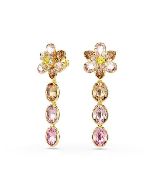 Swarovski White Idyllia Gold-tone Plated Drop Earrings