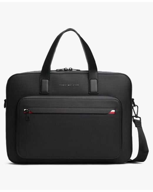 Tommy Hilfiger Black Corporate Small Computer Bag for men