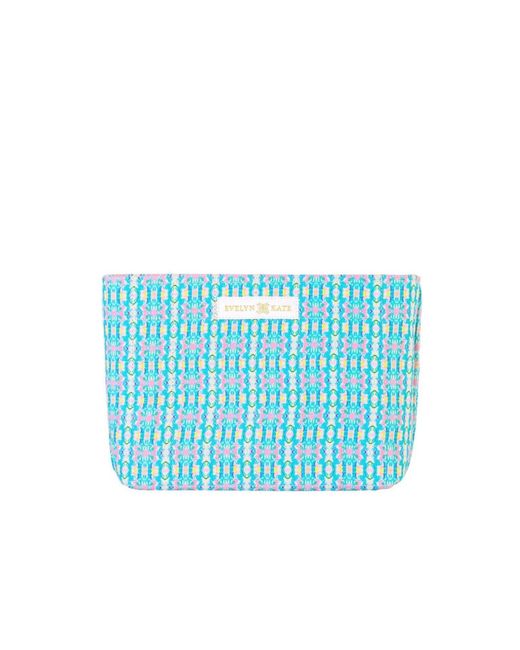 Evelyn & Kate Blue Patterned Quilted Pouch