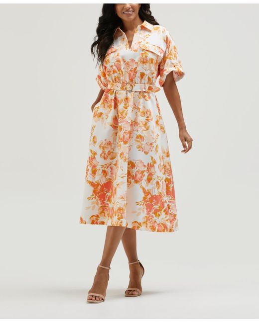 macys shirt dress INC International Concepts Women's Ruched-waist Button-front Midi - White 51% cotton Style & Co Women's Cotton