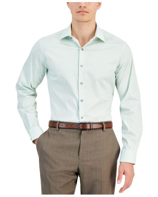 Alfani Gray Geo-print Dress Shirt for men