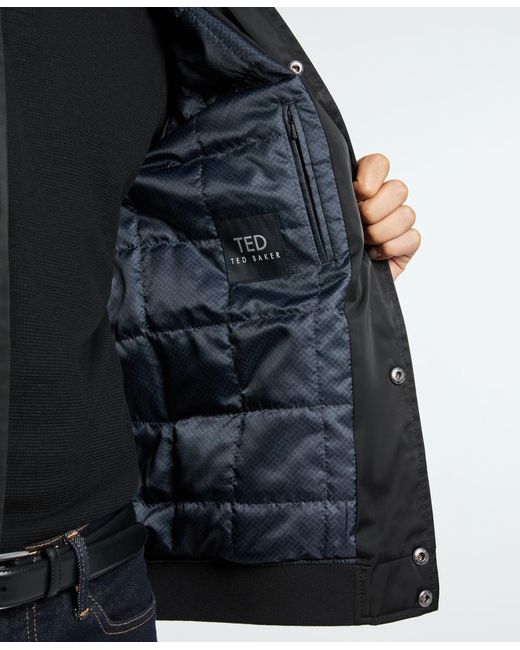 Ted Baker Black Sateen Bomber Jacket for men