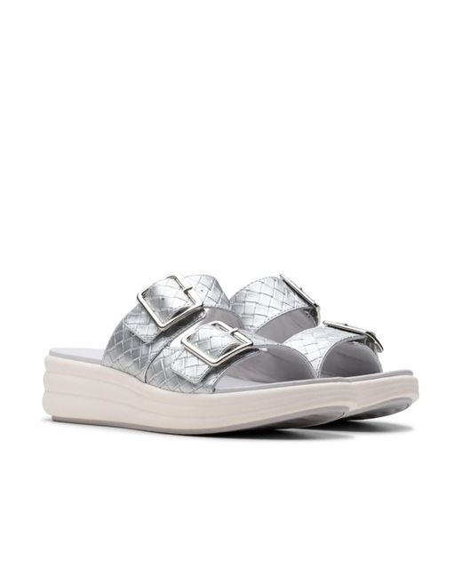 Clarks White Cloud Steppers Drift Peep Toe Sandals