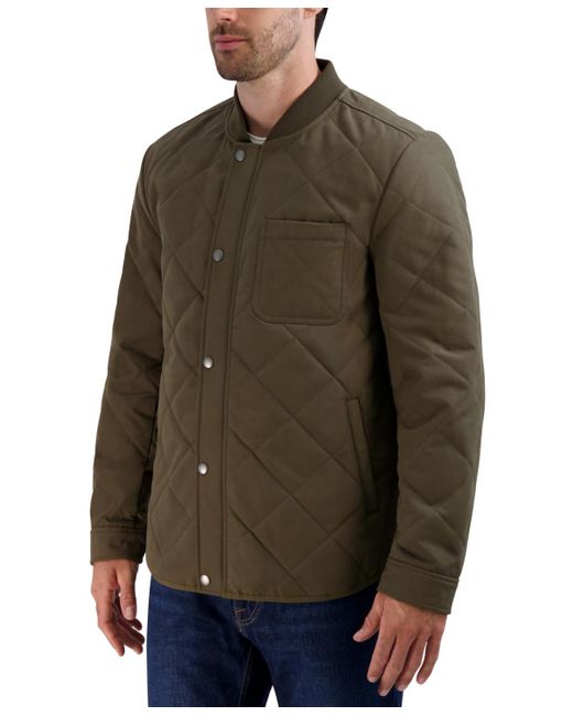 Cole Haan Diamond Quilted Rain Jacket in Brown for Men Lyst