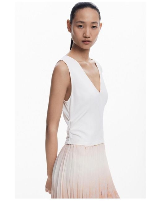 Desigual White Long Gradient Dress