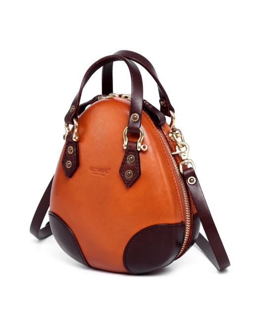 Old Trend Orange Genuine Leather Fairy Lantern Mini Satchel