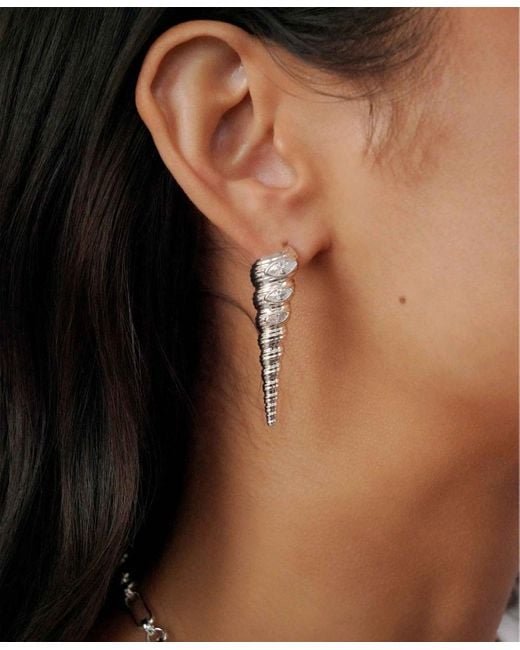 Ettika White Capri Shell Earrings