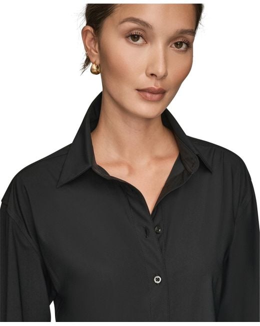 Donna Karan Weekend Black Button-down Shirt