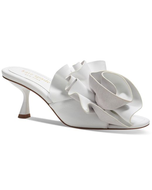 Kate Spade White Flourish Embellished Dress Sandals