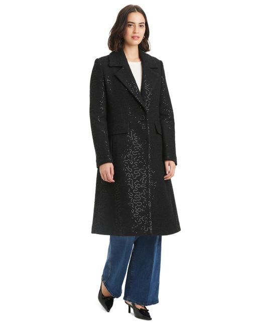 Kate Spade Black Embellished Single-breasted Coat