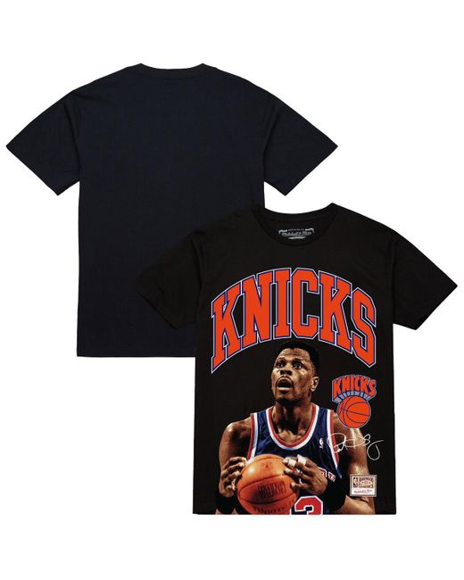 Mitchell & Ness Black Â Patrick Ewing New York Knicks Hardwood Classics Player Arch T-shirt for men