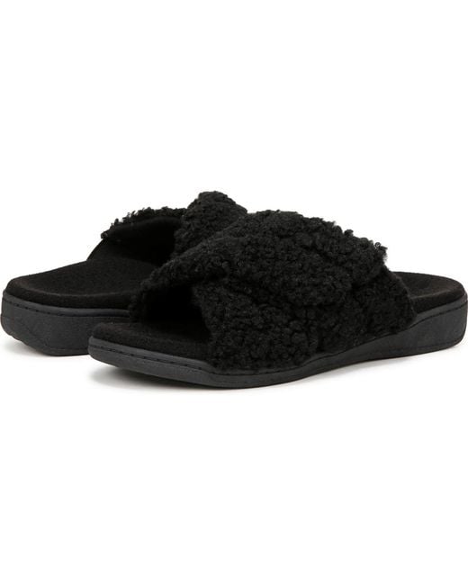 Vionic Black Relax Ii Open Toe Slippers