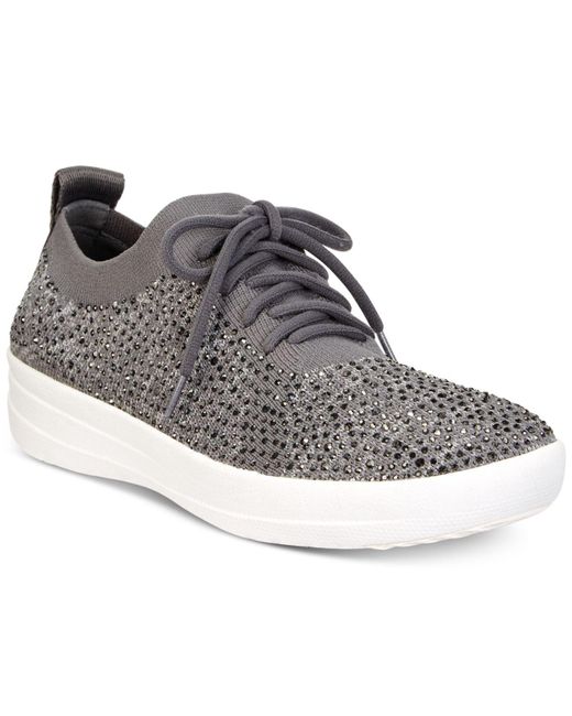 Fitflop Gray F-sporty Uberknit Crystal Sneakers