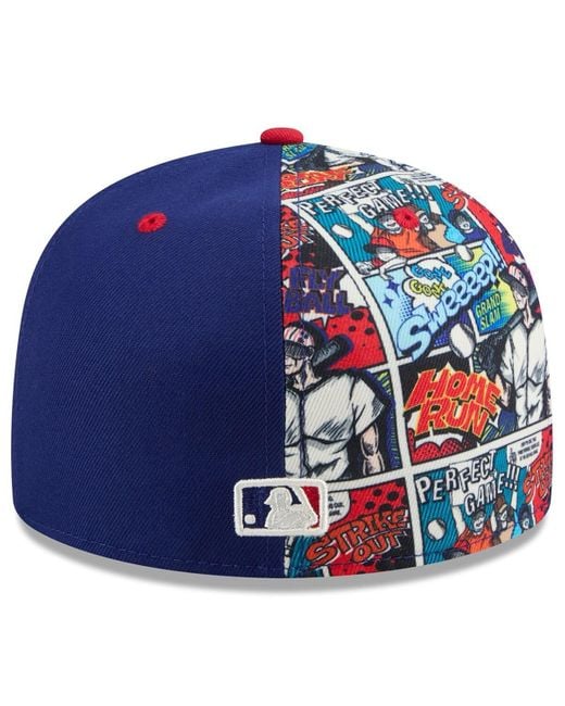 KTZ Blue Royal/red Texas Rangers 2025 Mlb Diamond Hero Edition 59fifty Fitted Hat for men