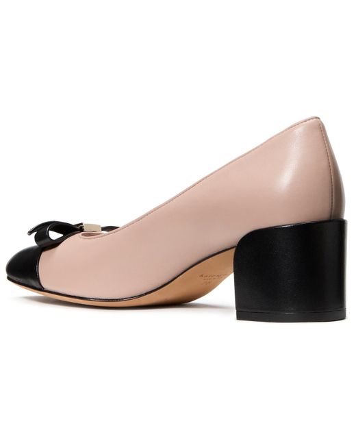 Kate Spade Brown Deco Bow Smooth Leather Ballet Pumps