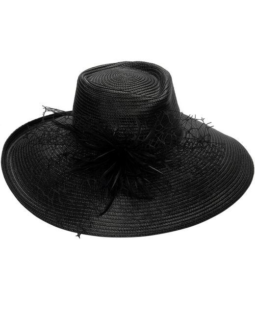 August Accessories Black Romantic Profile Hat