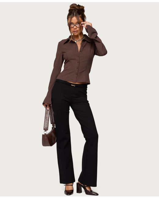 Edikted Black Metiza Flared Pants