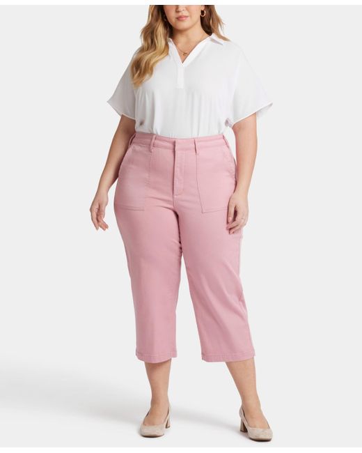 NYDJ Pink Plus Size Utility Ankle Pants