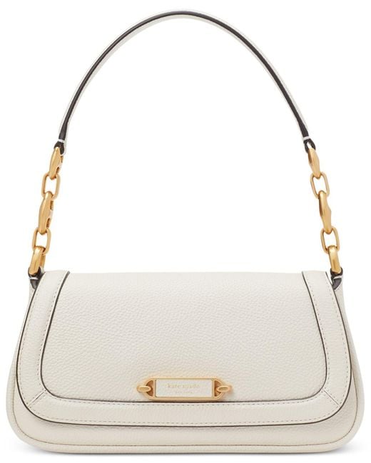 Kate Spade Gramercy Pebbled Leather Medium Flap Shoulder Bag in Gray Lyst