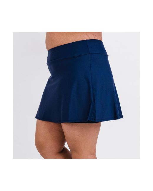 Calypsa Blue Plus Size Short Swim Skort