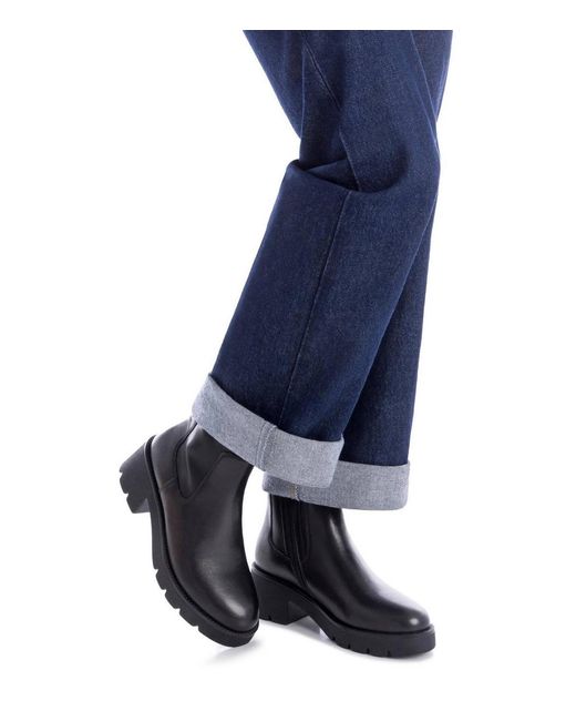 Xti Black Stretchy Chelsea Booties