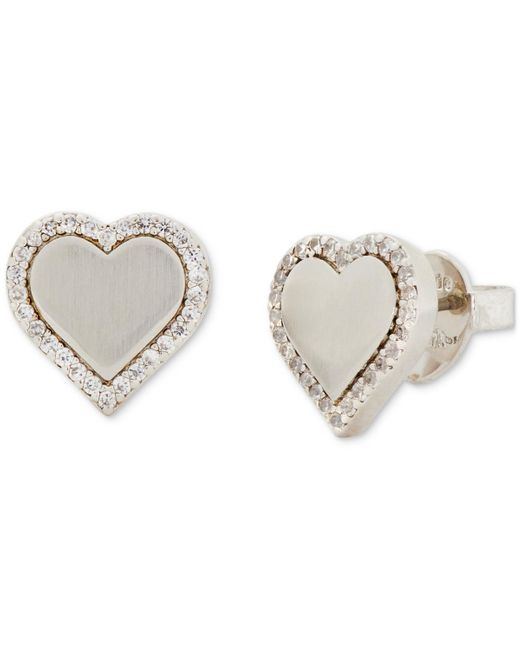 Kate Spade Heart Stud Earrings in Metallic Lyst