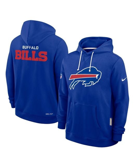 Nike Blue Buffalo Bills Sideline Initial Home Performance Pullover Hoodie for men