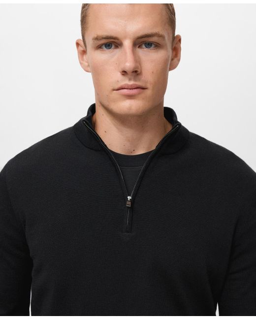 Mango Blue Perkins Neck Wool Sweater for men
