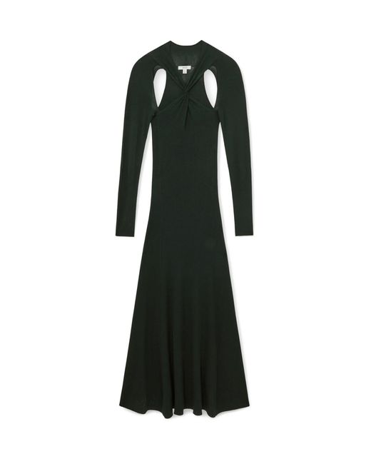 Reiss Black Cut-out Knitted Maxi Dress